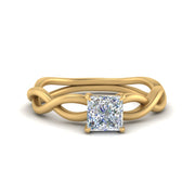 Princess Cut Infinity Twisted Solitaire Ring